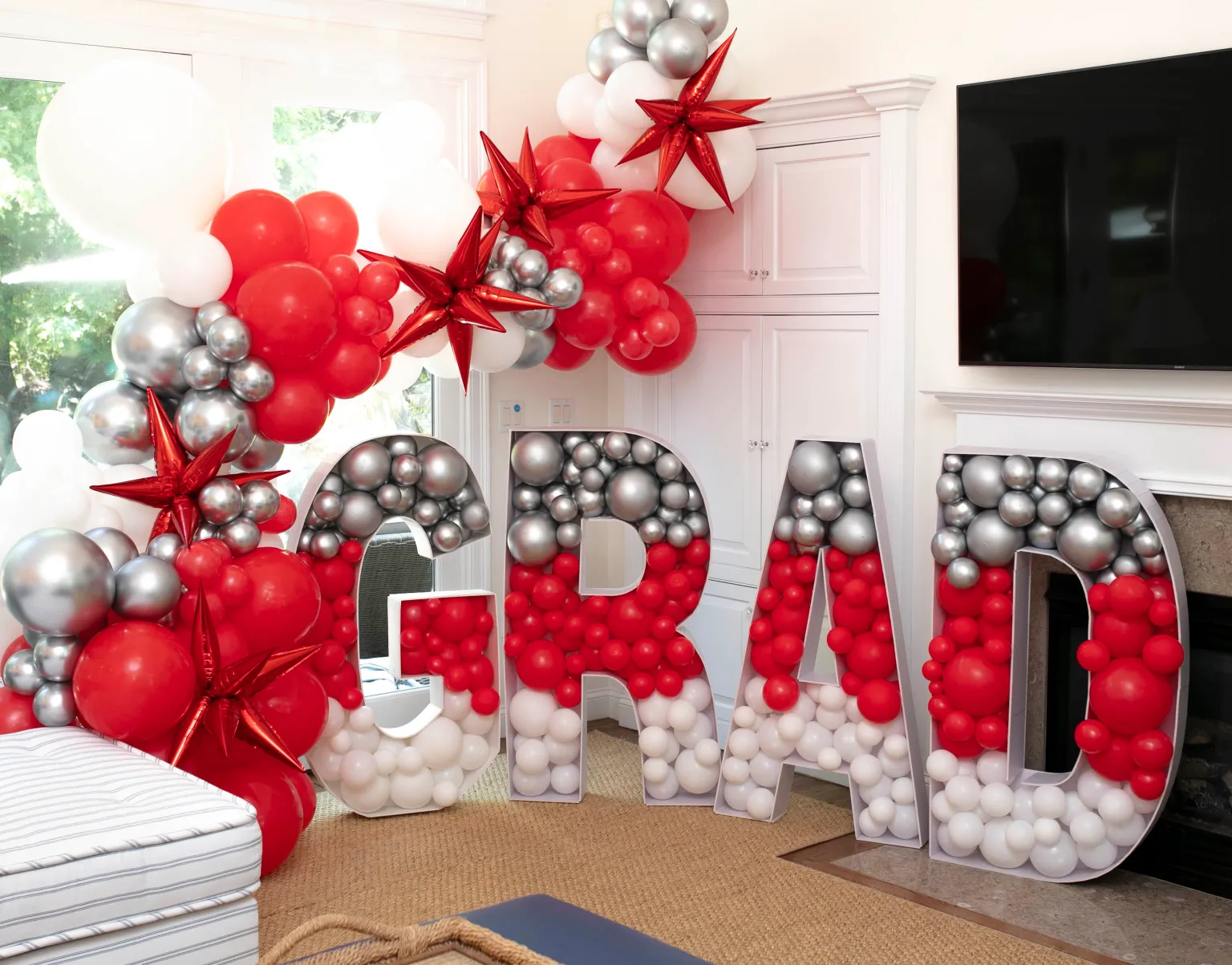 Number balloon display graduation Boston